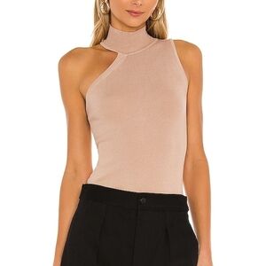 Superdown Asymmetric Mock Neck Tank Top